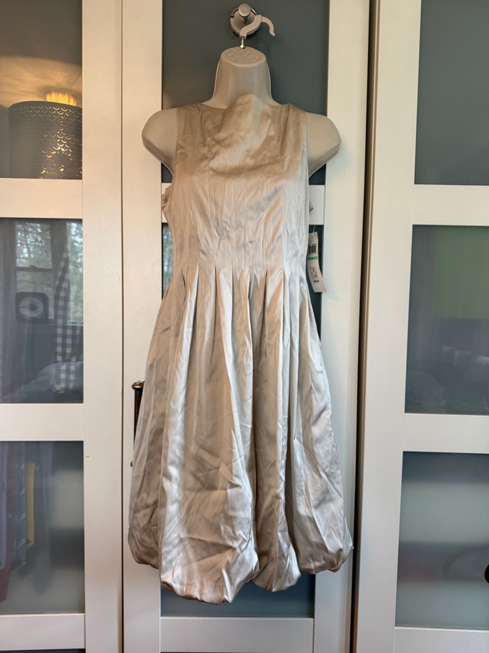 Maggy London Satin Dress in Champagne Beige 8